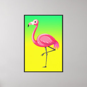 Toile Flamant Rose de Style Cartoon