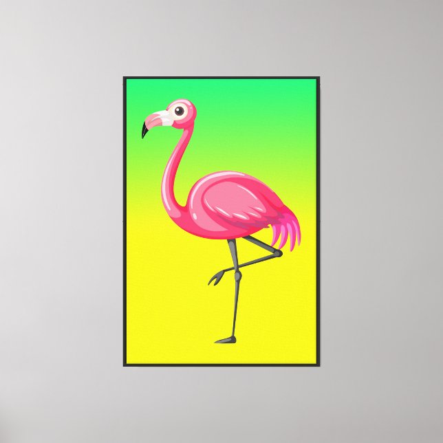 Toile Flamant Rose de Style Cartoon (Recto)