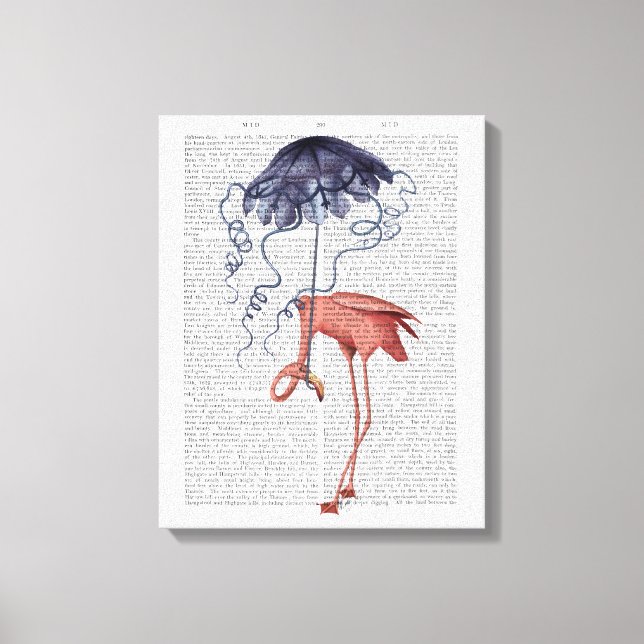Toile Flamant rose et parasol (Recto)