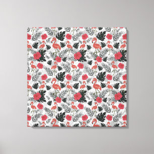 Toile Flamant rose motif sans couture avec arrière - pla