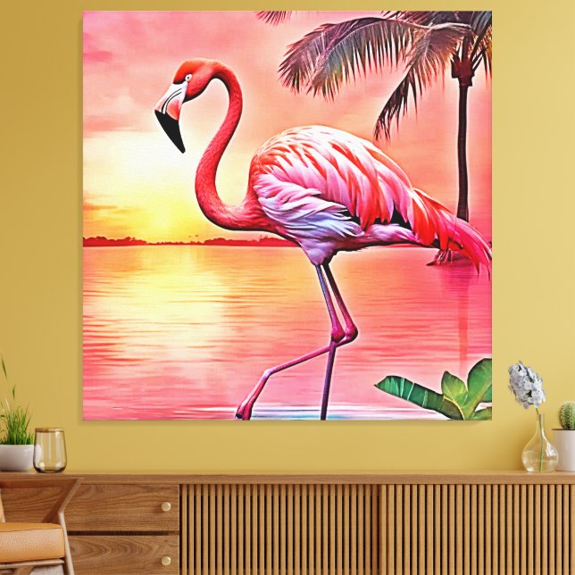 Toile Flamant rose rose (Insitu(Salon))