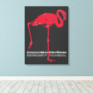 Toile Flamant rose vintage oiseau à Munich Zoo Allemagne