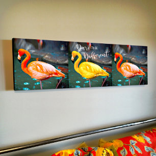 Toile Flamants roses Jaunes Roses Trio Photo Oser Citati
