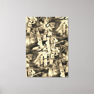 Toile Flamboyant noir et blanc Abstrait géométrique