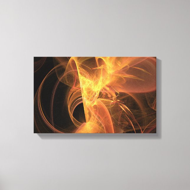 Toile Flame Abstraite Fractale de Golden Swirl (Recto)