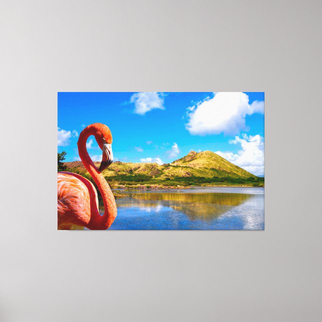 Toile Flamingo des Caraïbes à St kitts Triptych (Recto)