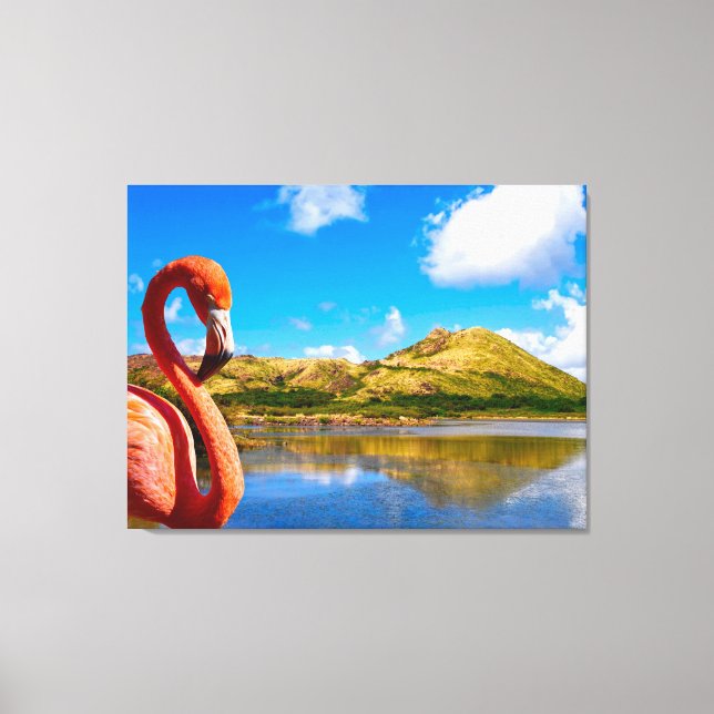 Toile Flamingo des Caraïbes à St kitts Triptych (Recto)
