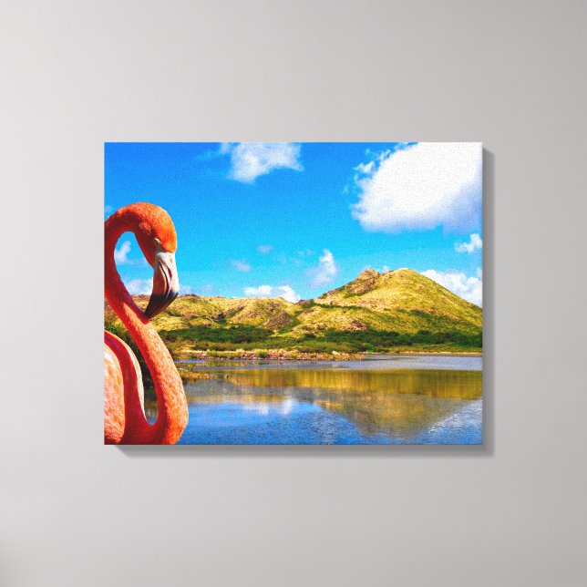 Toile Flamingo des Caraïbes à St kitts Triptych (Recto)