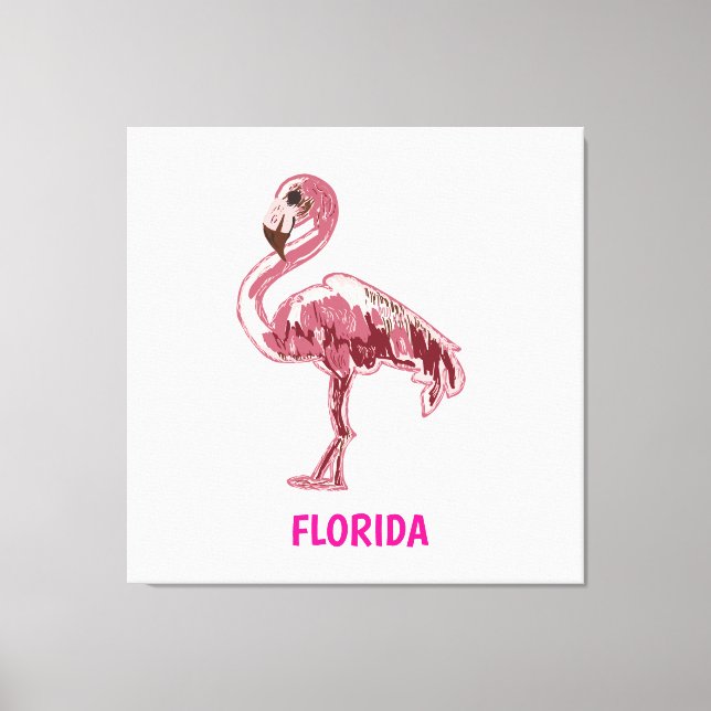 Toile Flamingo gemalter pinker Flamingo  (Recto)