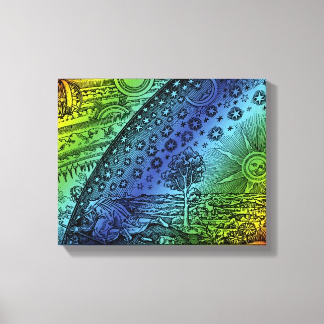 Toile Flammarion Le paradis et la Terre Engraving Artwor (Recto)