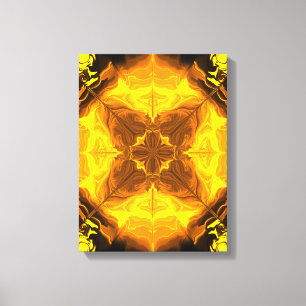 Toile Flamme Dorée Kaléidoscope Art Fractal