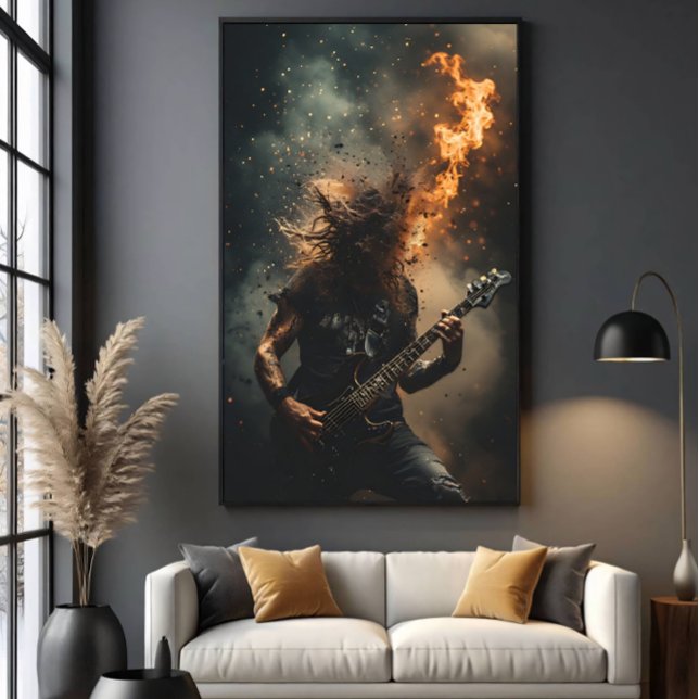Toile Flammes de Rockstar (Créateur téléchargé)