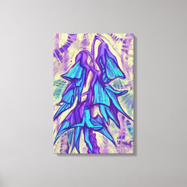 Toile Fleur australienne d'oiseaux, Flore Tropicale Turq (Recto)