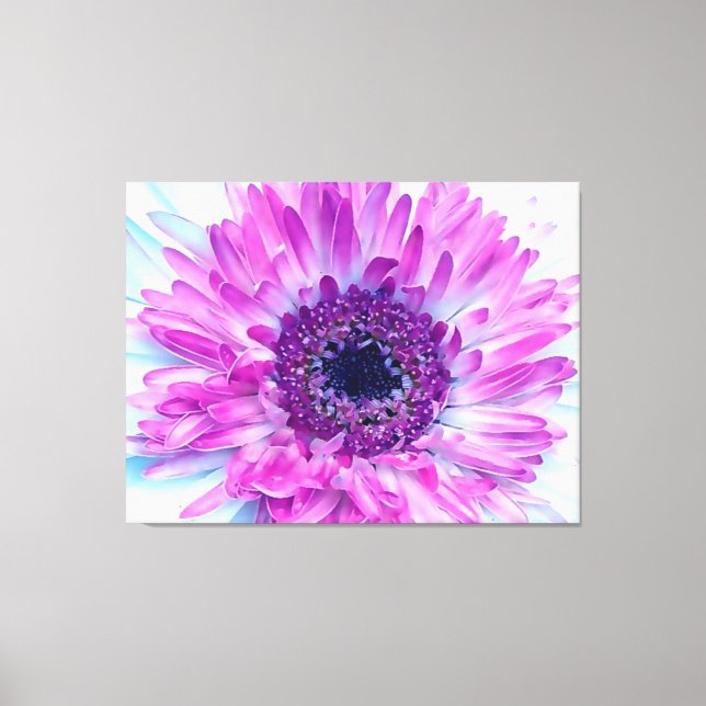 Toile Fleur bleu violet baby shower (Recto)