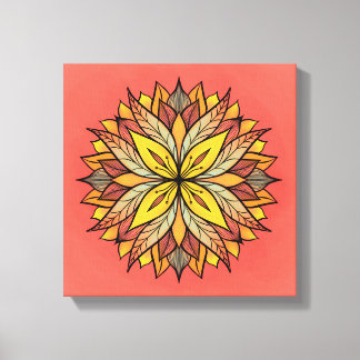 Toile Fleur colorée Mandala Fun Kaleidoscopique Abstrait