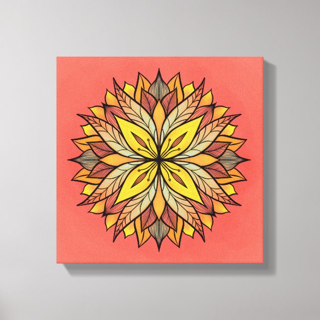 Toile Fleur colorée Mandala Fun Kaleidoscopique Abstrait (Recto)