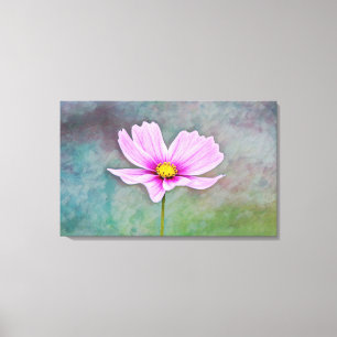 Toile Fleur Cosmos en Art Photographique Rose