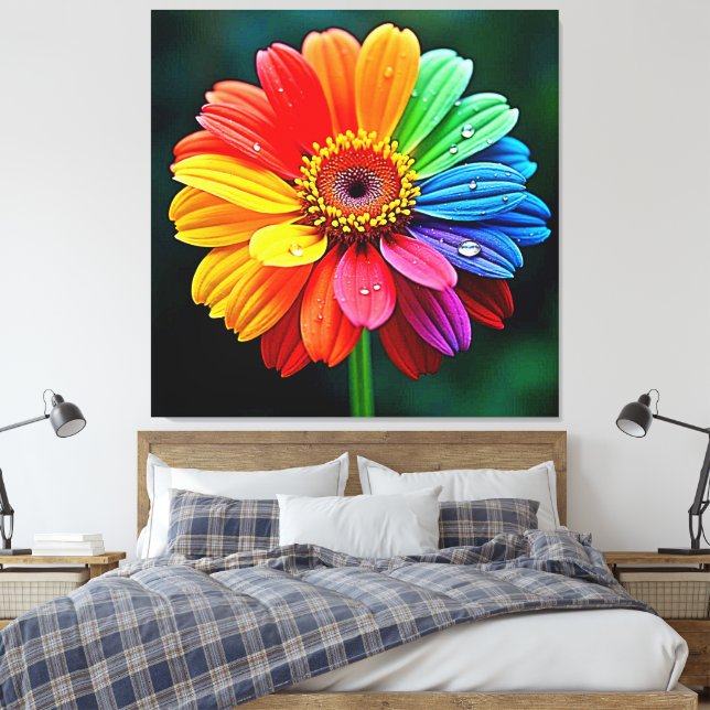 Toile Fleur d'art à pétale arc-en-ciel (Insitu(Chambre))