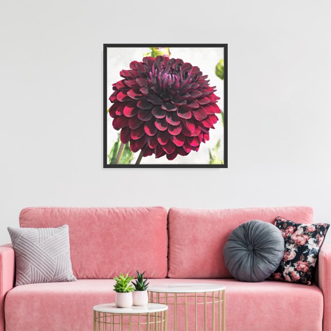 Toile Fleur de dahlia rouge foncé (Insitu(Salon))