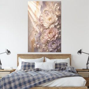 Toile Fleur de givre de lavande élégante Flo en relief