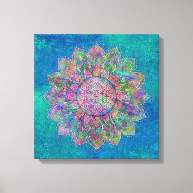 Toile Fleur de la vie - Indien Mandala 7c (Recto)