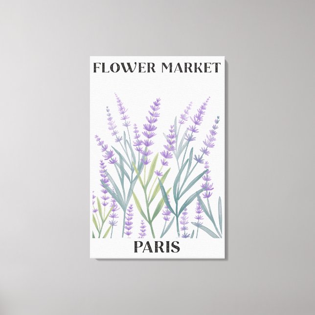 Toile Fleur de Lavande Violette Floral Aquarelle (Recto)