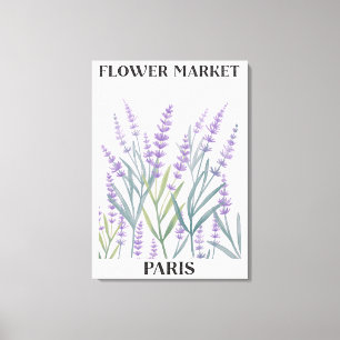 Toile Fleur de Lavande Violette Floral Aquarelle