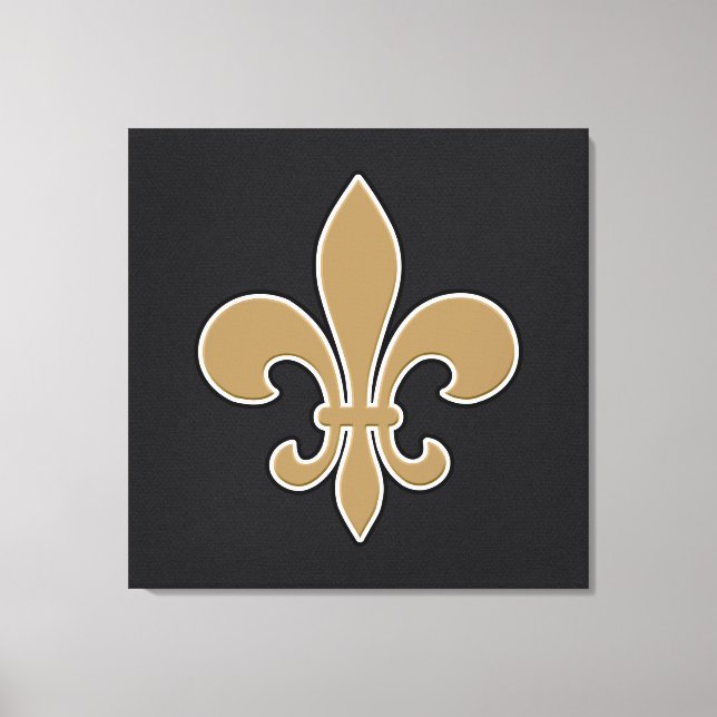 Toile Fleur de Lis Gold avec contour blanc et noir (Recto)