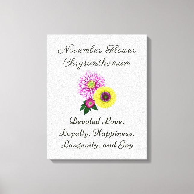Toile Fleur de naissance de novembre Chrysanthème (Recto)