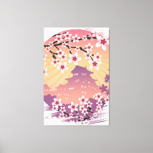Toile Fleur de pêche