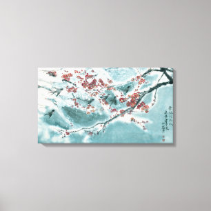 Toile Fleur de prune dans la neige