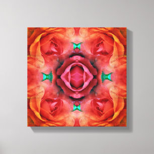 Toile Fleur de rose rouge Abstraite Nature déprimée