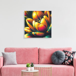 Toile Fleur de tulipe Abstraite rayonnante
