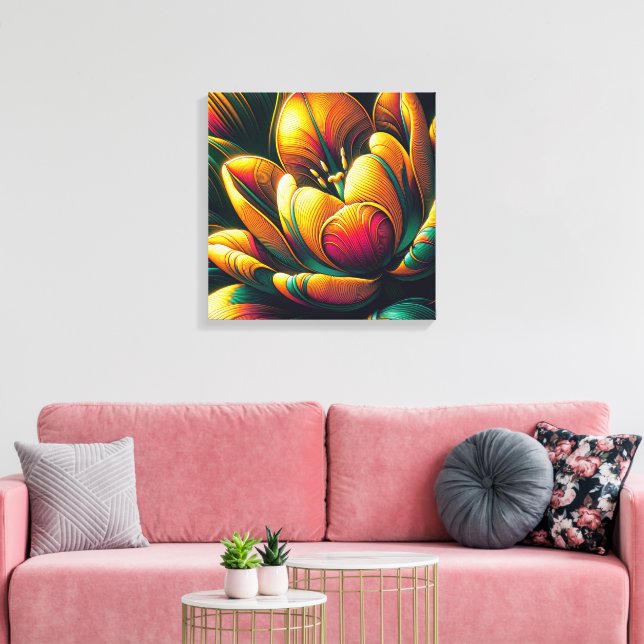 Toile Fleur de tulipe Abstraite rayonnante (Insitu(Salon))