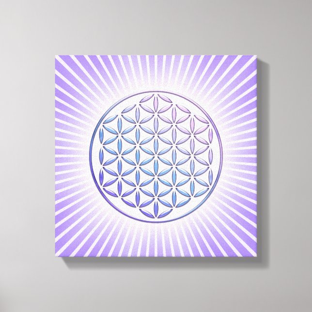Toile Fleur de vie / Blume des Lebens - timbre violet (Recto)
