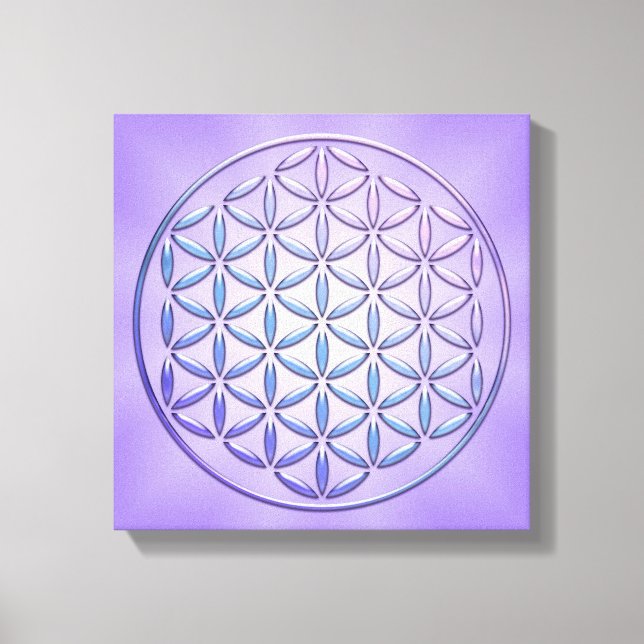 Toile Fleur de vie / Blume des Lebens - timbre violet (Recto)