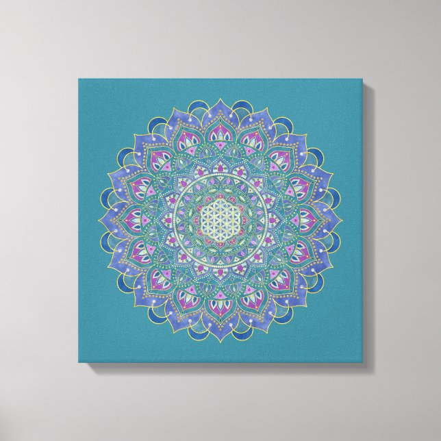 Toile Fleur De Vie - Mandala India Style 1 (Recto)