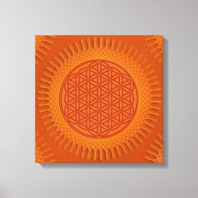 Toile Fleur de vie - soleil - motif continu 1 (Recto)