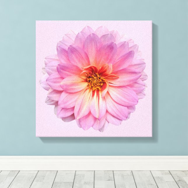 Toile Fleur de Zinnia rose (Insitu (Plancher de Bois))