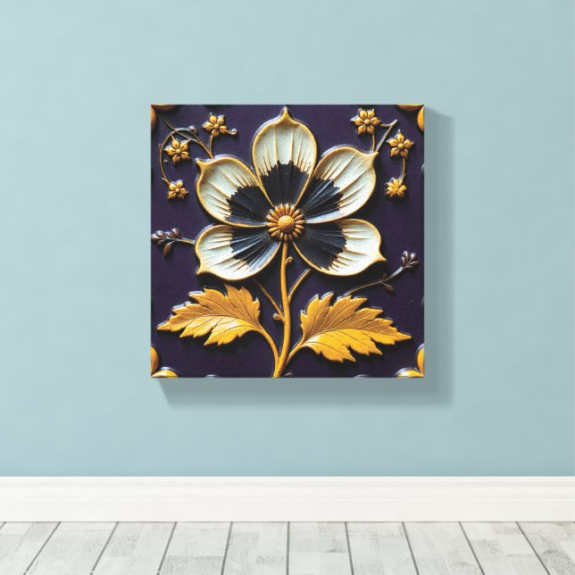 Toile Fleur défiant cherchant le soleil (Insitu (Plancher de Bois))