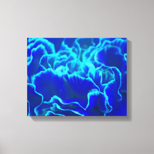 Toile Fleur d'oeillet bleu et Turquoise