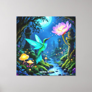 Toile Fleur d'oiseaux vert mignon Imaginaire