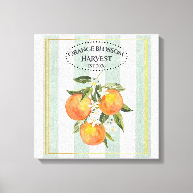 Toile Fleur d'Oranger - Label Citrus Méditerranéen (Recto)