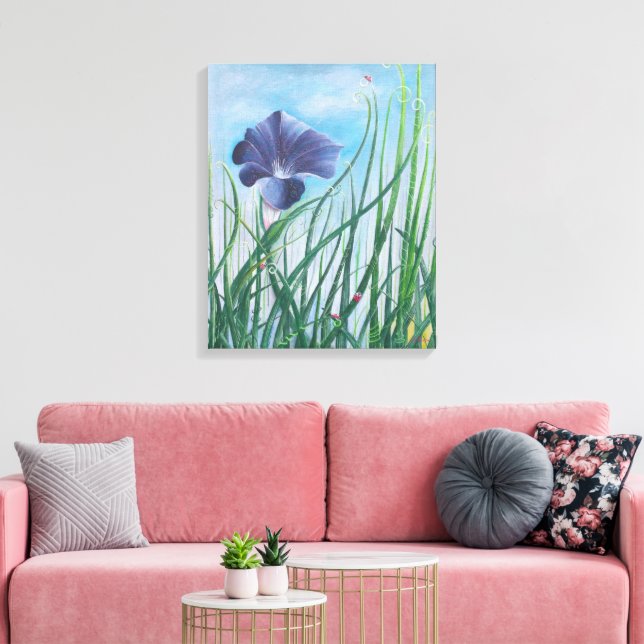 Toile Fleur et coccinelles (Insitu(Salon))