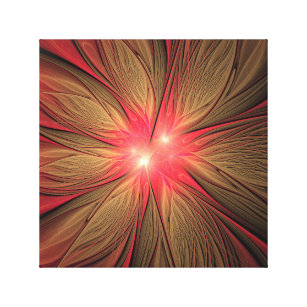 Toile Fleur fractale de fansy rouge