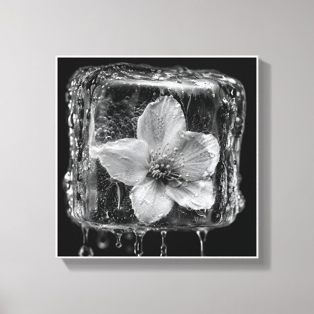 Toile Fleur gelée fondant la glace (Recto)