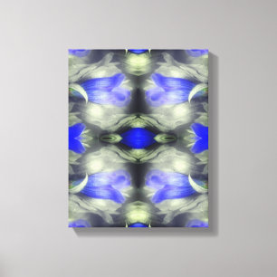 Toile Fleur Gentienne Bleue Multipliée Nature Abstraite