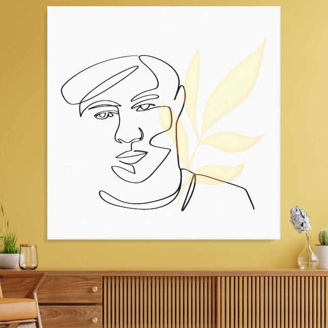 Toile Fleur intérieure – Portrait d'art botanique en lig (Insitu(Salon))