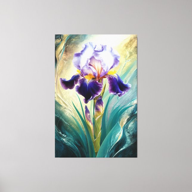 Toile *~* Fleur Iris Fleur Artsy Iris Peinture AP84 (Recto)