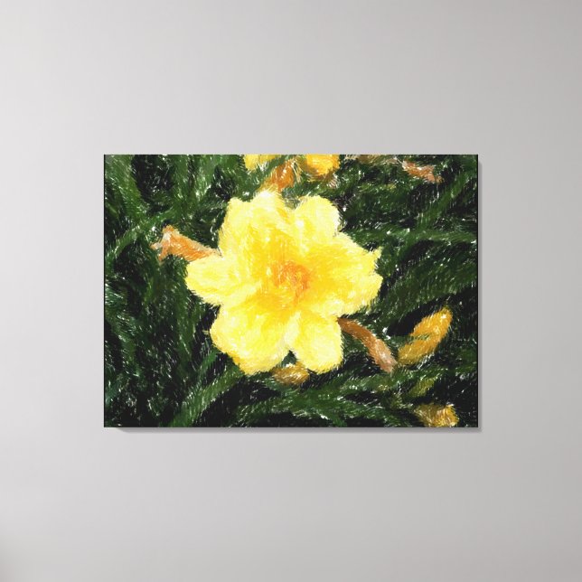 Toile Fleur Jaune Narcicuss nature art original (Recto)